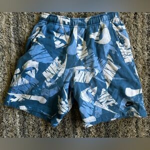 Nike Blue/White AOP Print Shorts